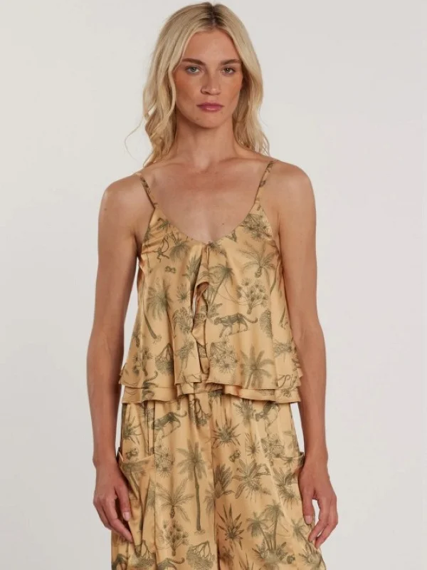 TOP SEDA CORTO DE TIRANTES ESTAMPADO