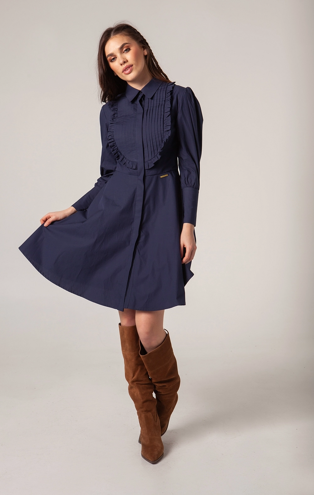 VESTIDO CAMISERO JARETAS MARINO MANGATA