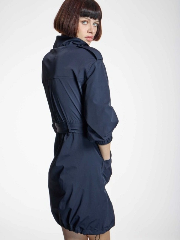 VESTIDO CUELLO ALTO GABARDINA