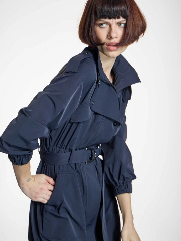 VESTIDO CUELLO ALTO GABARDINA