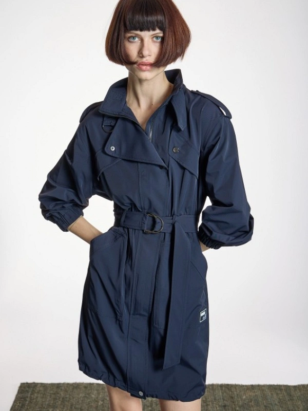 VESTIDO CUELLO ALTO GABARDINA