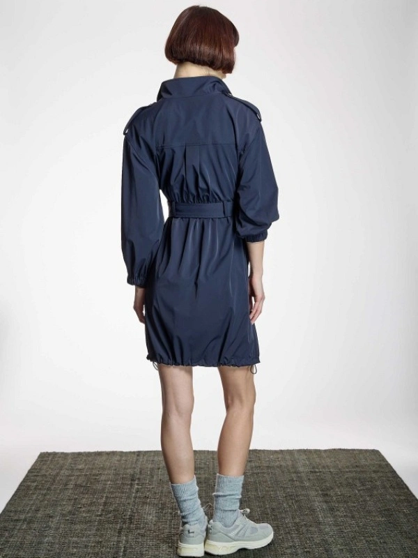 VESTIDO CUELLO ALTO GABARDINA