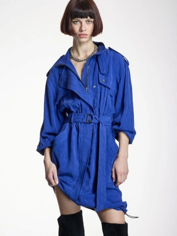 VESTIDO GABARDINA HEBILLAS