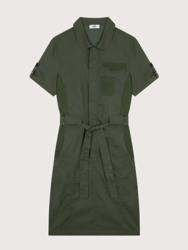VESTIDO MILITAR MANGA CORTA