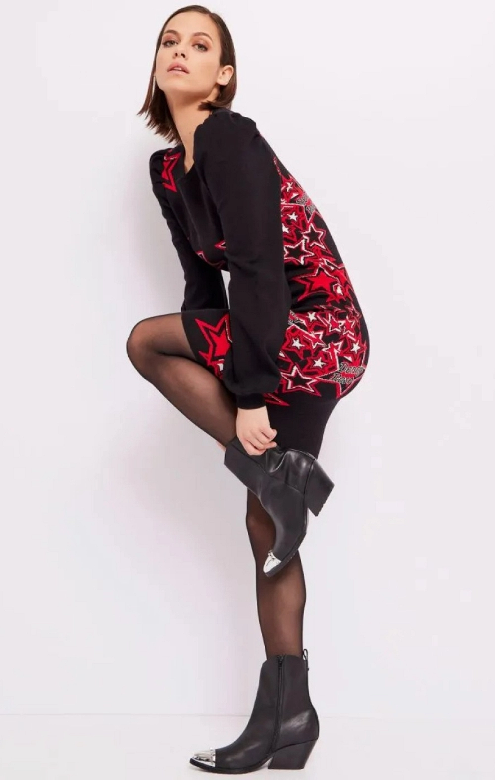 VESTIDO PUNTO ESTRELLAS R/N