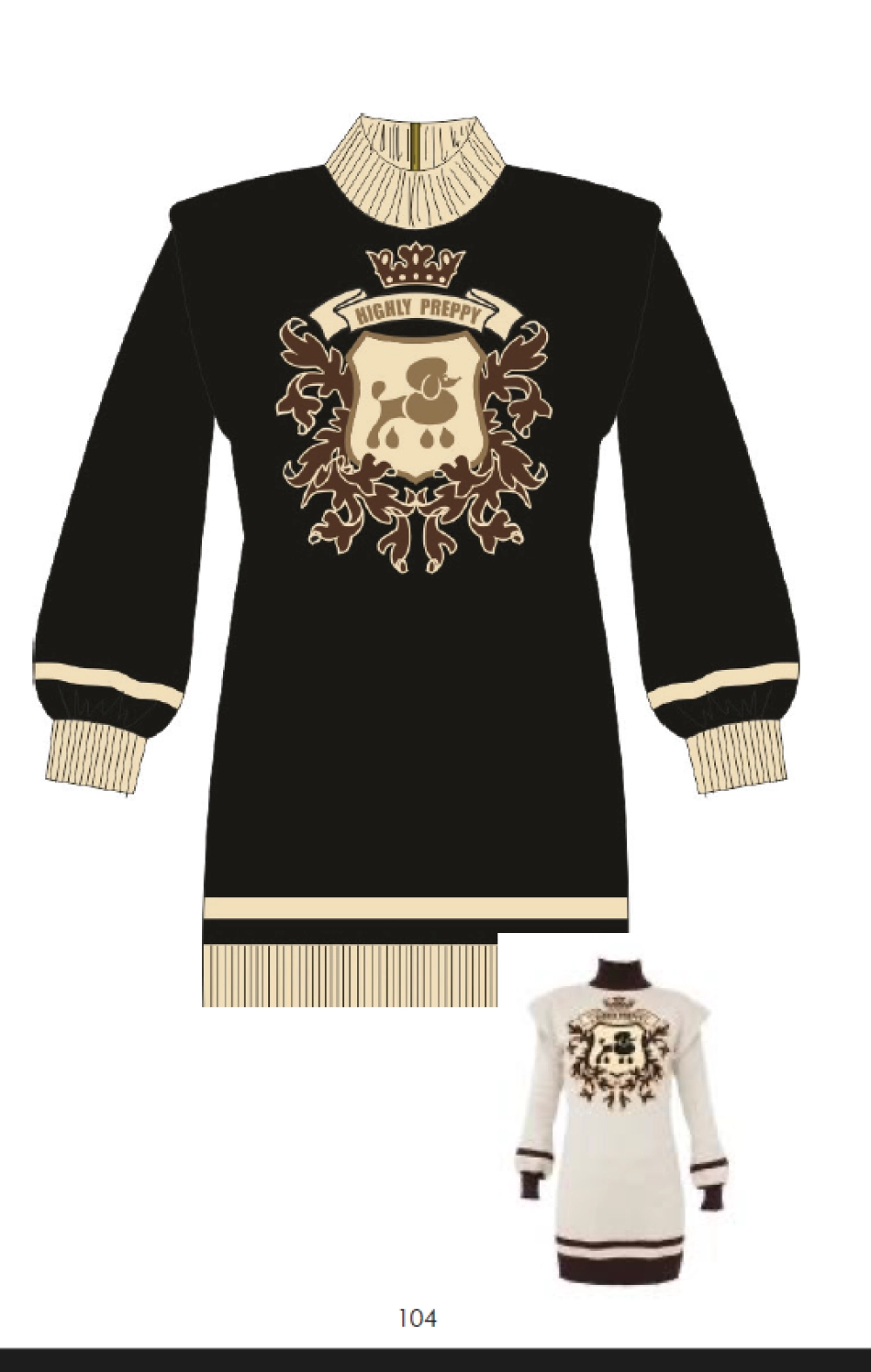 VESTIDO PUNTO HOMBRERAS ESCUDO H.PREPPY
