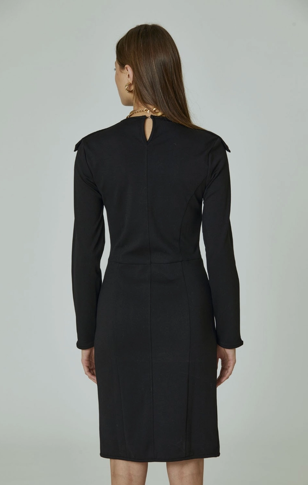 VESTIDO PUNTO MILANO NEGRO AERONAUTICA MILITARE