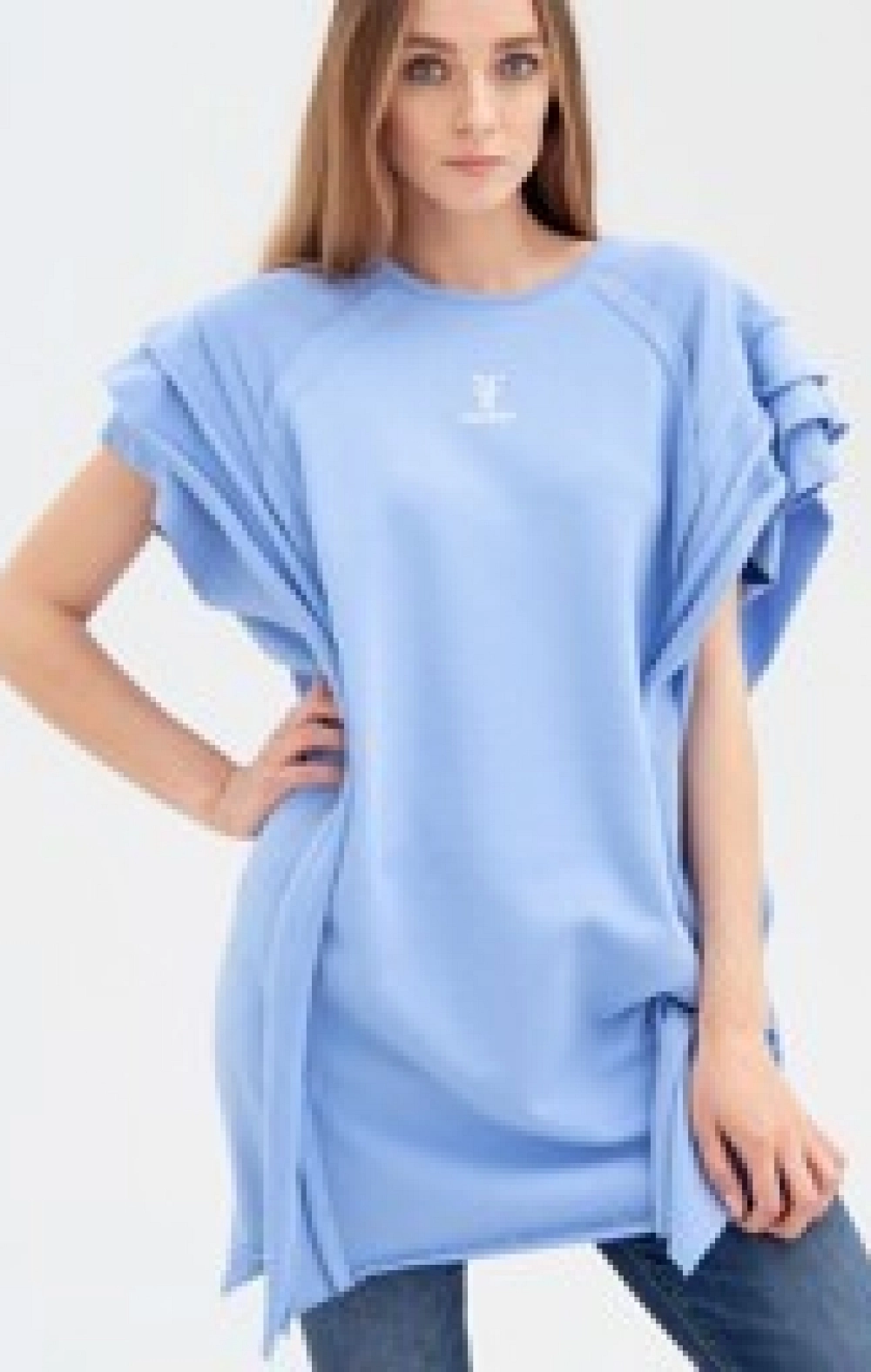 VESTIDO SUDADERA SIN MANGAS VOLANTES FRACOMINA