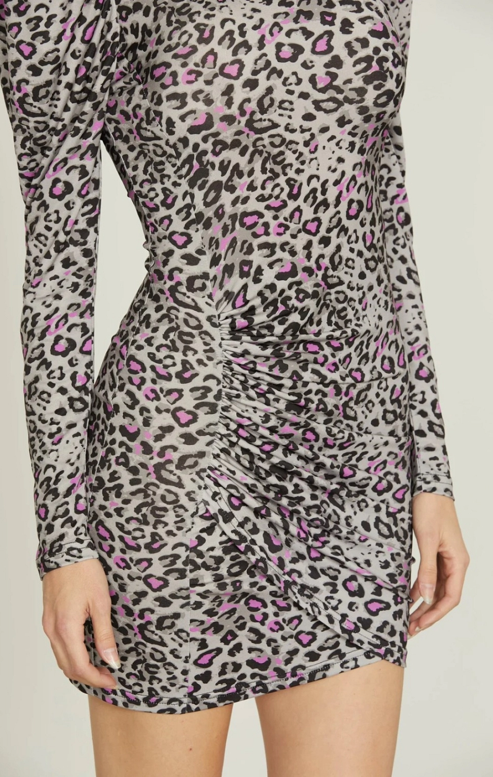WILHEM VESTIDO LEOPARDO GRIS/ROSA